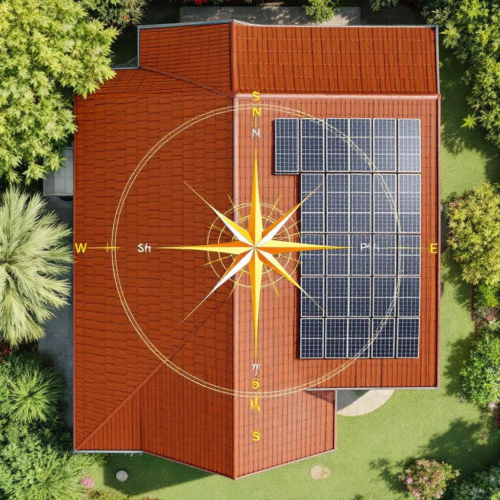 Dachkompass zeigt optimale Ausrichtung für Solaranlage